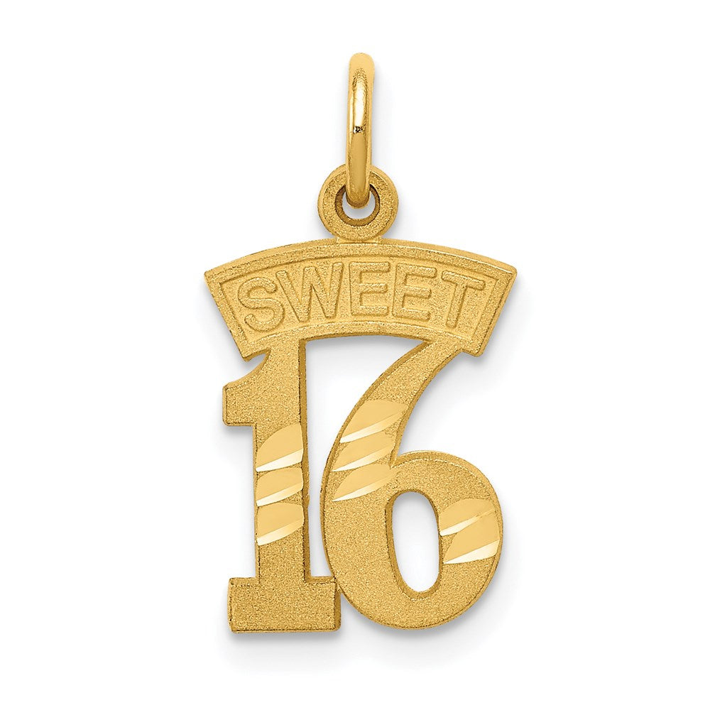14k SWEET 16 Charm, 18 x 11 mm