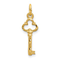 14K Polished Diamond-cut 3D Key Charm, 24 x 8 mm