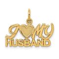 14k I HEART MY HUSBAND Charm, 17 x 21 mm