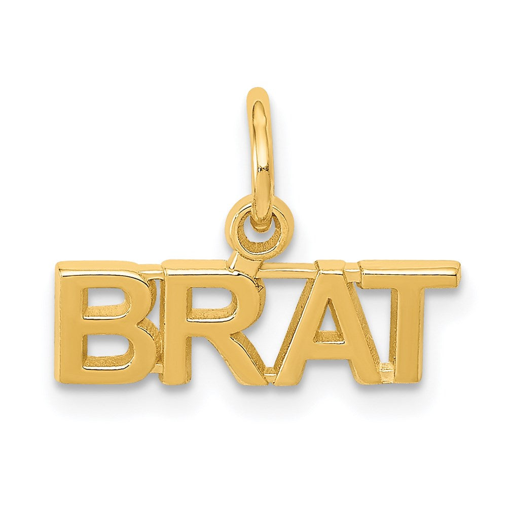 14K Polished BRAT Charm, 12 x 15 mm