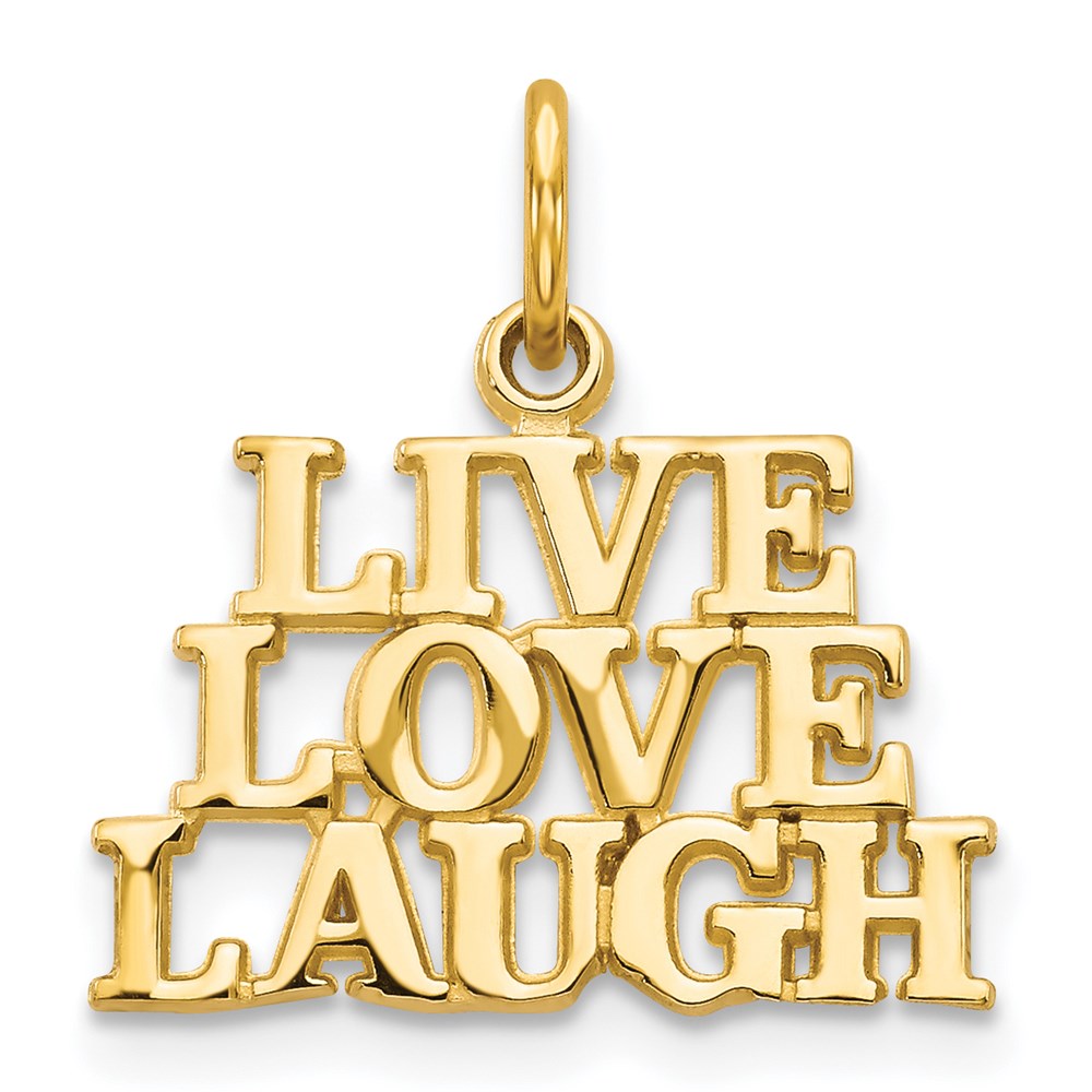 14K Talking - LIVE LOVE LAUGH Charm, 19 x 17 mm