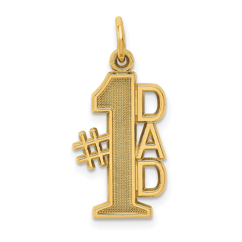 14k #1 DAD Charm, 24 x 11 mm