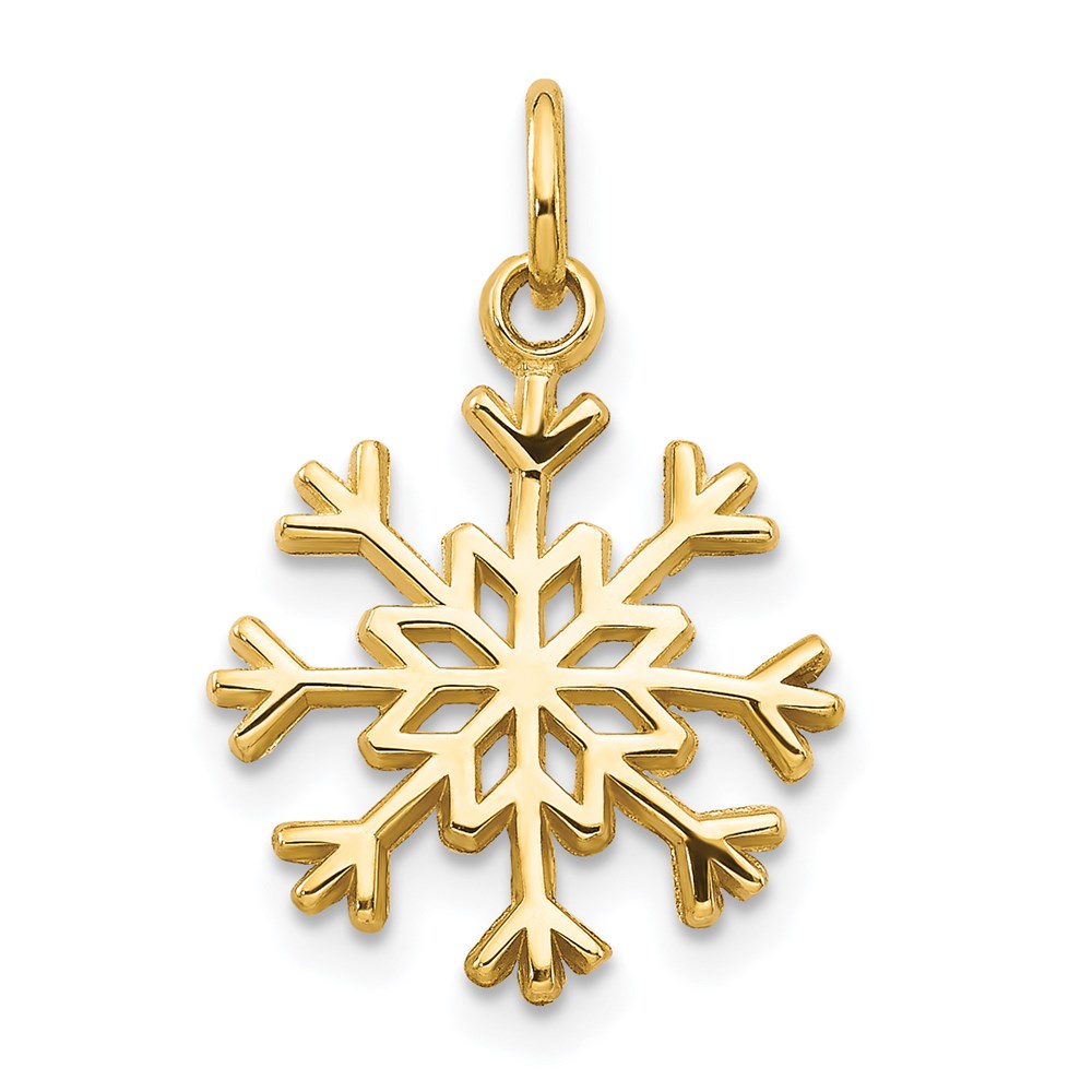14k Snowflake Charm, 20 x 15 mm