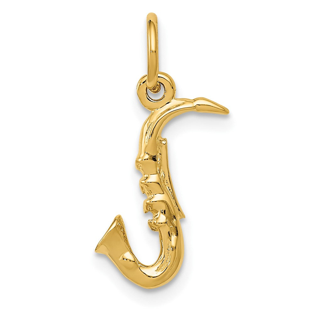 14k 3-D Saxophone Charm, 20 x 9 mm