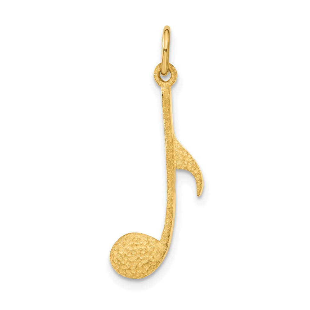 14k Satin Musical Note Charm, 28 x 10 mm