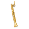14k 3-D Clarinet Charm, 30 x 6 mm