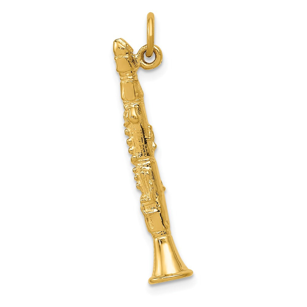 14k 3-D Clarinet Charm, 30 x 6 mm