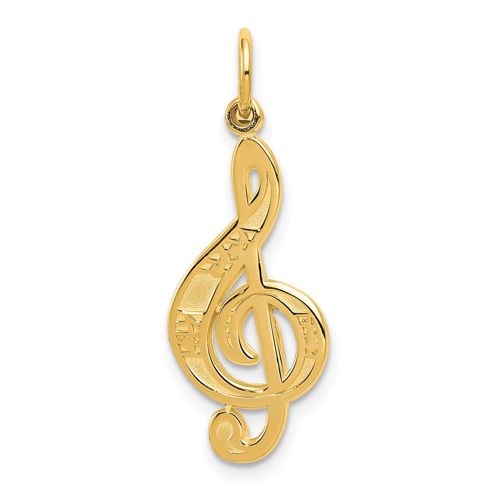 14k Treble Clef Charm, 29.11 x 11.2 mm