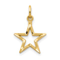 14k Diamond-cut Star Charm, 20 x 13 mm