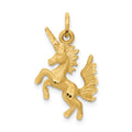 14k Dancing Unicorn Charm, 22 x 14 mm