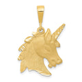 14k Unicorn Head Charm, 30 x 19 mm