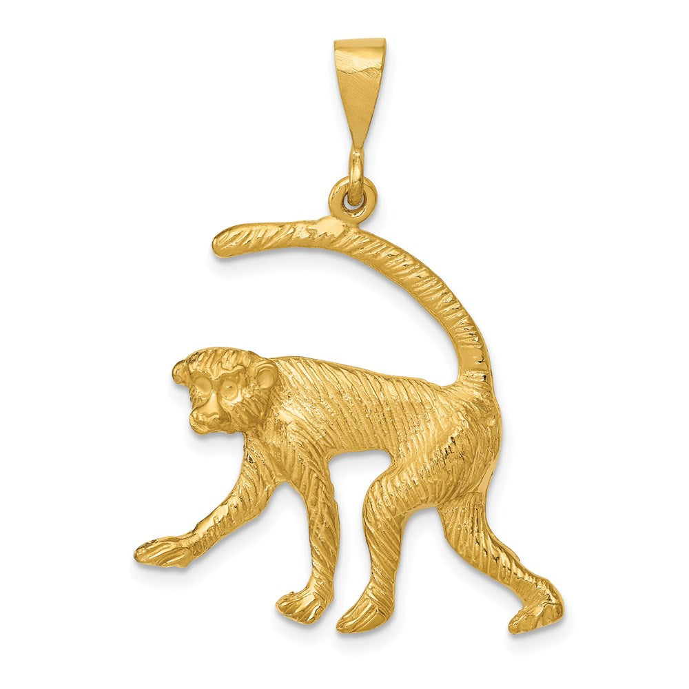14k Monkey Charm, 37 x 26 mm