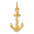 14k 3-D Satin Diamond-cut Anchor with Rope Charm, 22 x 10 mm