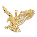 14k Large Cut-out Wings Eagle Charm, 41 x 54 mm