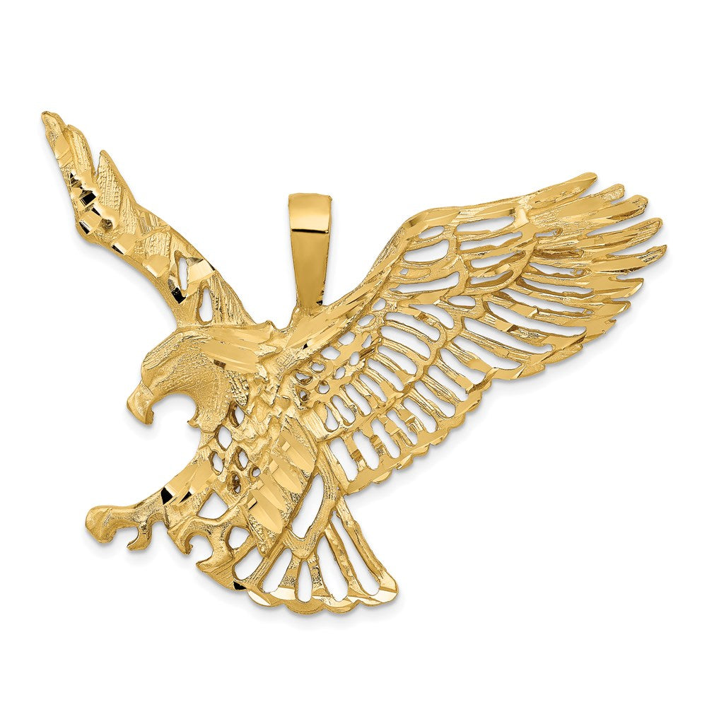 14k Large Cut-out Wings Eagle Charm, 41 x 54 mm