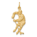 14k Hockey Player Charm, 32 x 14 mm