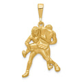 14K Satin and Diamond-cut Wrestlers Charm, 37 x 20 mm