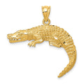 14k Alligator Pendant, 30 x 32 mm