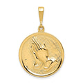 14K Reversible Praying Hands and Serenity Prayer Pendant, 35 x 22 mm