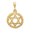 14k Star Of David Round Charm, 32 x 19 mm