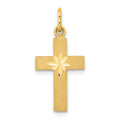 14k Small Diamond-cut Cross Pendant, 23 x 11 mm