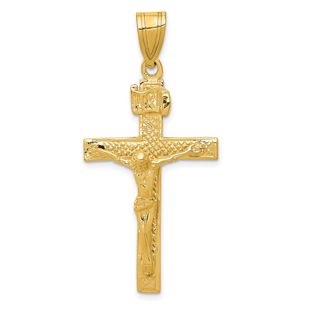 14k INRI Crucifix Pendant, 44 x 23 mm