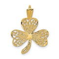 14k Filigree Shamrock Charm, 22 x 15 mm