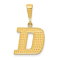 14k Textured Initial D Charm, 26 x 15 mm