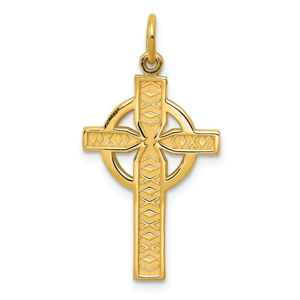 14k Celtic Cross Pendant, 29 x 16 mm, 1.42 g