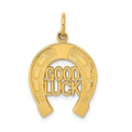 14k GOOD LUCK Horseshoe Charm, 25 x 15 mm