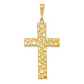 14k Nugget Style Cross Pendant, 50.5 x 23.3 mm