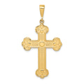 14k Budded Cross Pendant, 58 x 26 mm