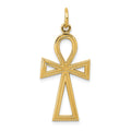 14k Ankh Cross Charm, 37 x 14 mm