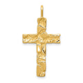 14k Nugget Cross Pendant, 32 x 18 mm