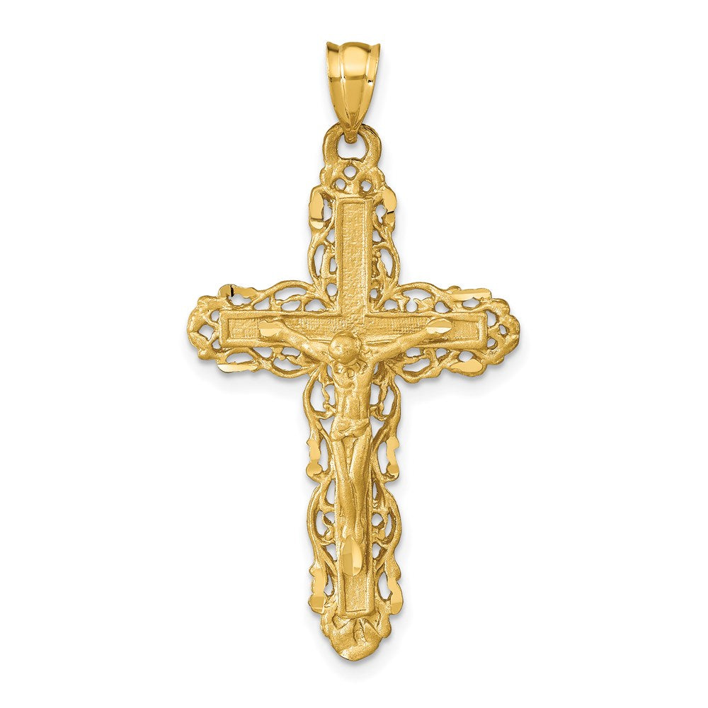 14k Crucifix Charm, 42 x 23 mm
