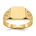 14k 10.5x9.0mm Octagon Open Back Mens Nugget Signet Ring