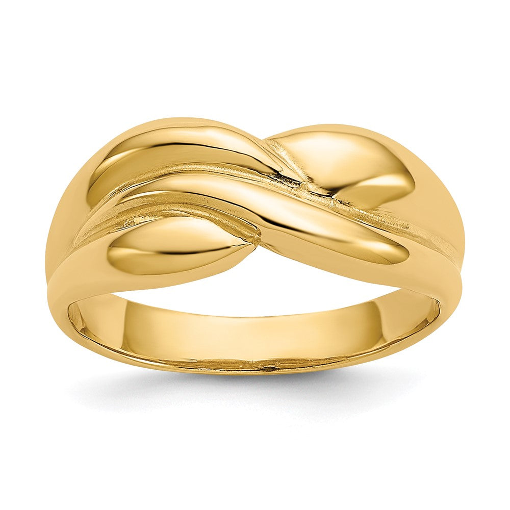 14k Polished Twisted Dome Ring, Size 7