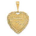 14k Reversible SWEET 16 / REACH FOR THE STARS Charm, 28 x 19 mm