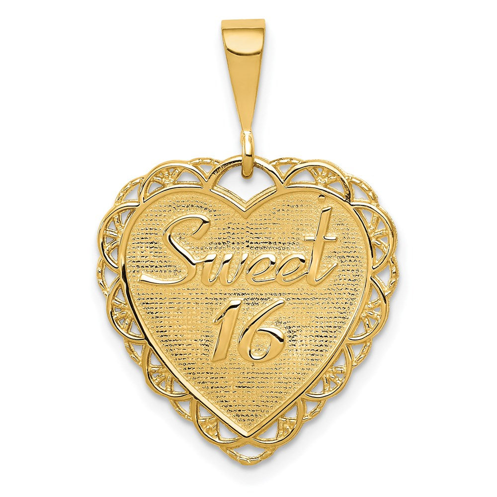 14k Reversible SWEET 16 / REACH FOR THE STARS Charm, 28 x 19 mm
