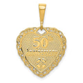 14k Reversible 50th ANNIVERSARY / OUR LOVE GROWS STRONGER EVERY YEAR Charm, 28 x 20 mm