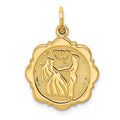14k Bride and Groom Textured Back Charm, 20 x 15 mm