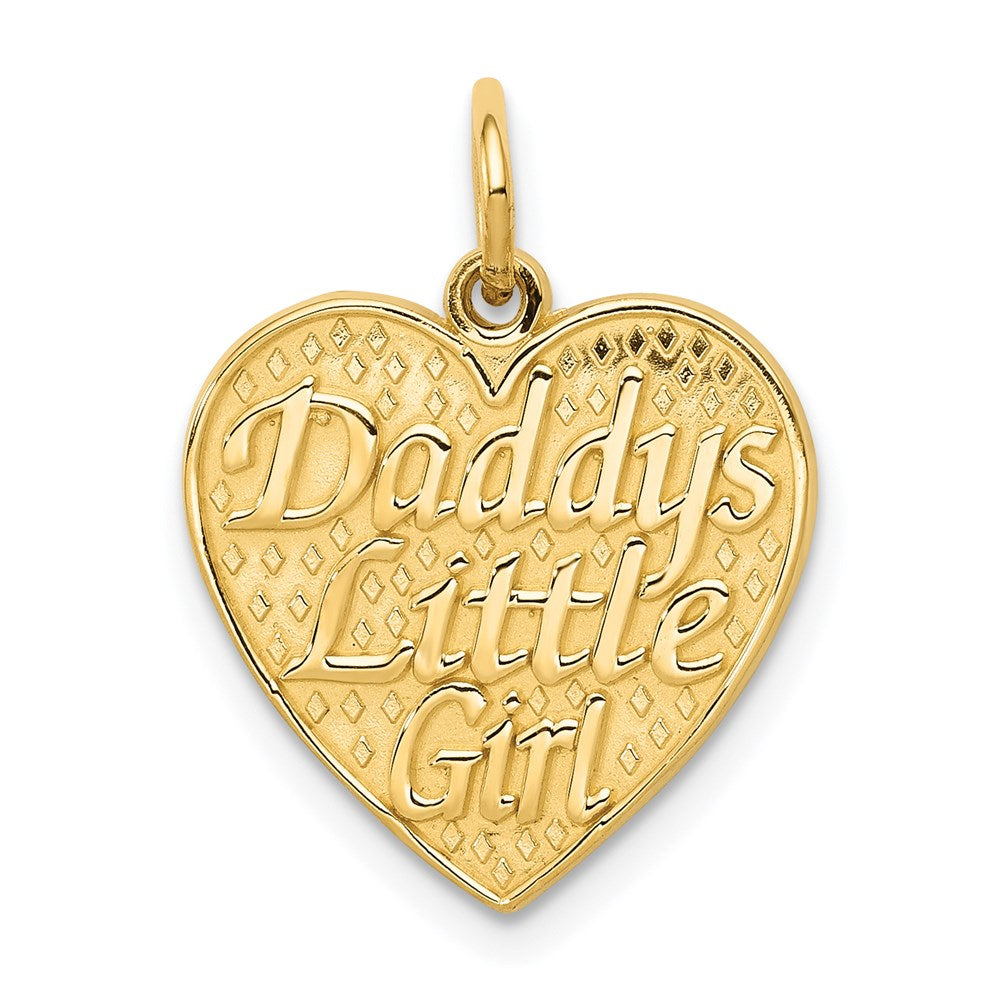 14k DADDYS LITTLE GIRL Heart Charm, 21 x 16 mm