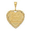 14k Reversible FOR A SPECIAL GRANDMA / SO MANY HEARTS Pendant, 19 x 19 mm