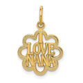 14k I LOVE NANA Charm, 21 x 12 mm