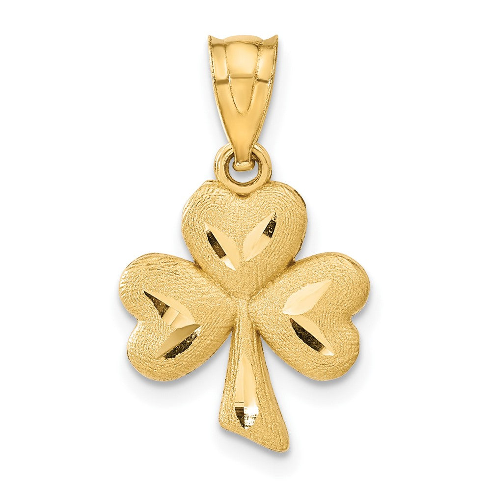 14k Shamrock Charm, 22 x 12 mm