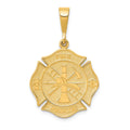 14k FIRE RESCUE Badge Pendant, 31.5 x 19.5 mm