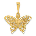 14k Diamond-cut Butterfly Charm, 27.5 x 24 mm