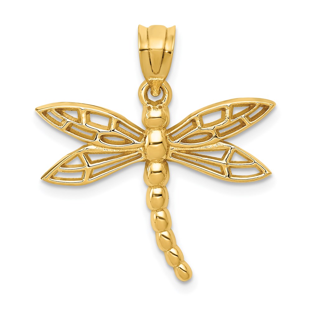14k Dragonfly Charm, 22 x 23 mm