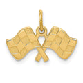 14k Racing Flags Charm, 15 x 19 mm