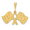 14k Racing Flags Pendant, 25 x 29 mm